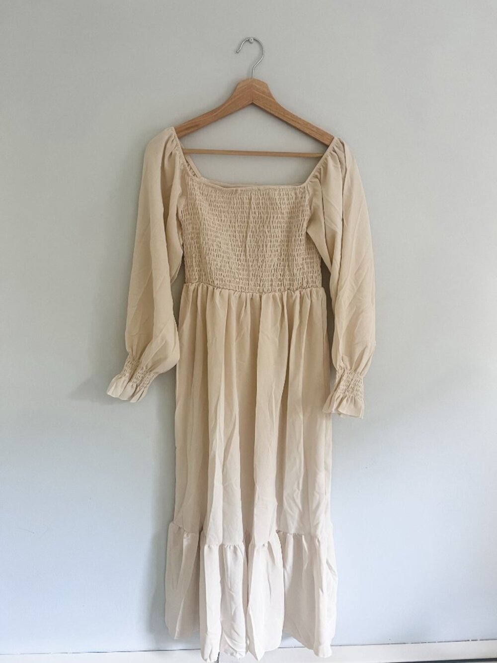 Momyknows Ruffle High Waist Falbala Boho Flowy Long Sleeve Plus Size Baby Shower